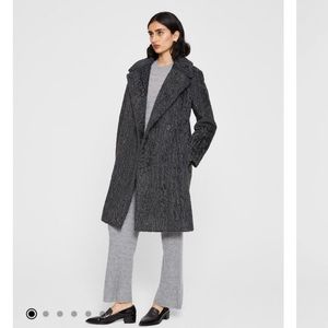 Club Monaco Grey Faux Astrakhan Coat NWT